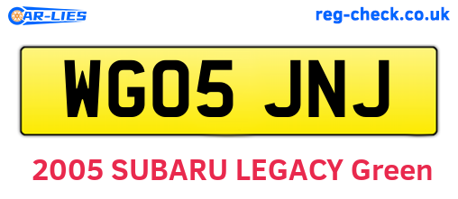WG05JNJ are the vehicle registration plates.
