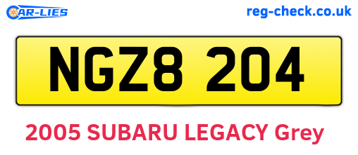 NGZ8204 are the vehicle registration plates.