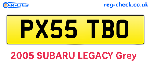 PX55TBO are the vehicle registration plates.