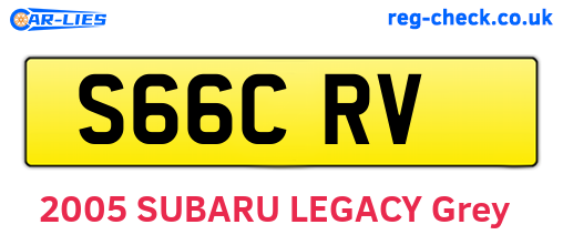 S66CRV are the vehicle registration plates.