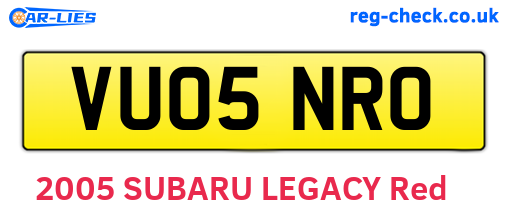VU05NRO are the vehicle registration plates.