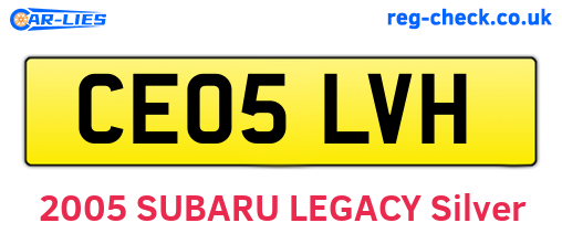 CE05LVH are the vehicle registration plates.