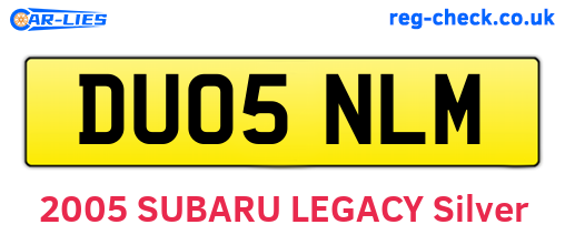 DU05NLM are the vehicle registration plates.