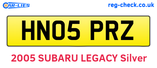 HN05PRZ are the vehicle registration plates.