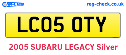 LC05OTY are the vehicle registration plates.