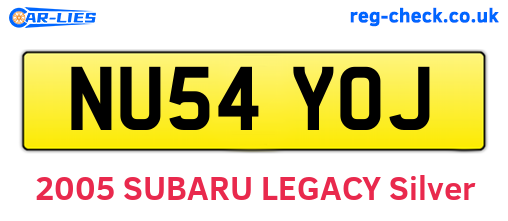 NU54YOJ are the vehicle registration plates.