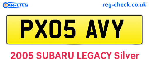 PX05AVY are the vehicle registration plates.