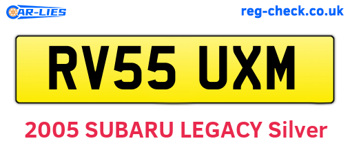 RV55UXM are the vehicle registration plates.