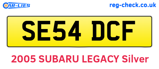 SE54DCF are the vehicle registration plates.
