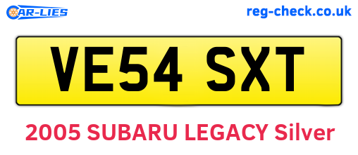 VE54SXT are the vehicle registration plates.