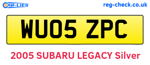 WU05ZPC are the vehicle registration plates.