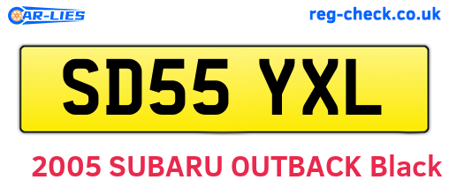 SD55YXL are the vehicle registration plates.