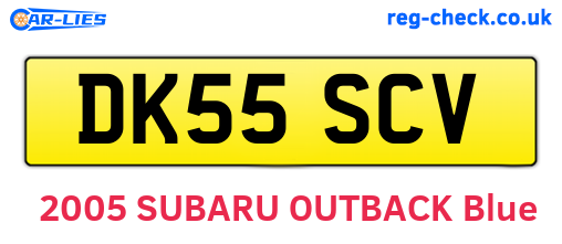 DK55SCV are the vehicle registration plates.