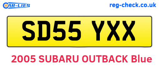 SD55YXX are the vehicle registration plates.