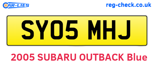 SY05MHJ are the vehicle registration plates.