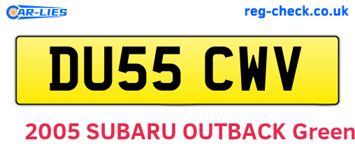 DU55CWV are the vehicle registration plates.