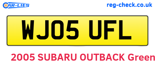 WJ05UFL are the vehicle registration plates.