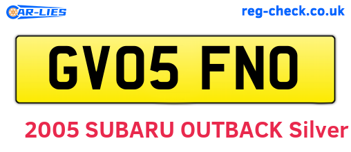 GV05FNO are the vehicle registration plates.