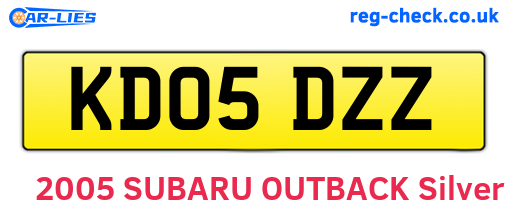KD05DZZ are the vehicle registration plates.