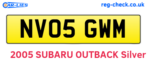 NV05GWM are the vehicle registration plates.