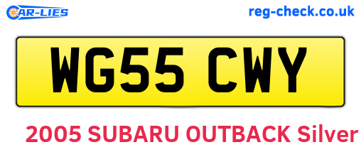 WG55CWY are the vehicle registration plates.