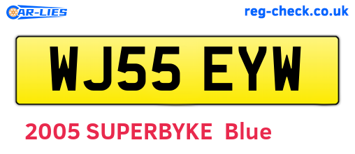 WJ55EYW are the vehicle registration plates.