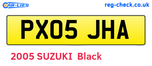 PX05JHA are the vehicle registration plates.