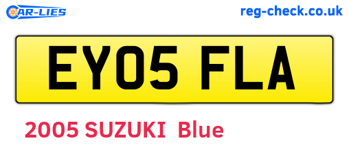 EY05FLA are the vehicle registration plates.