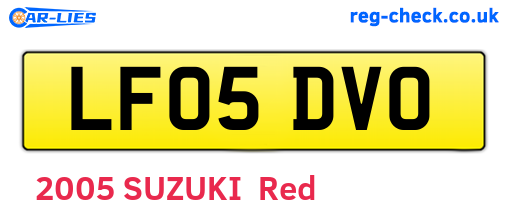 LF05DVO are the vehicle registration plates.