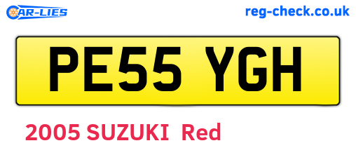 PE55YGH are the vehicle registration plates.
