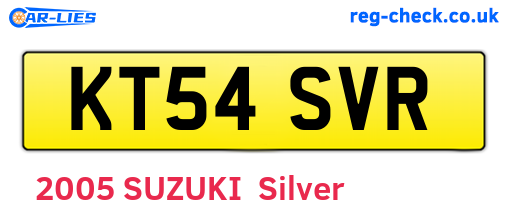 KT54SVR are the vehicle registration plates.