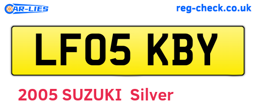 LF05KBY are the vehicle registration plates.