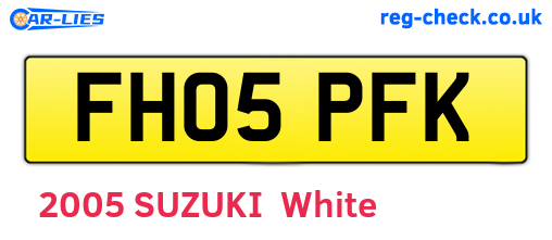 FH05PFK are the vehicle registration plates.