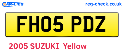 FH05PDZ are the vehicle registration plates.