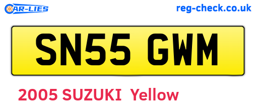SN55GWM are the vehicle registration plates.