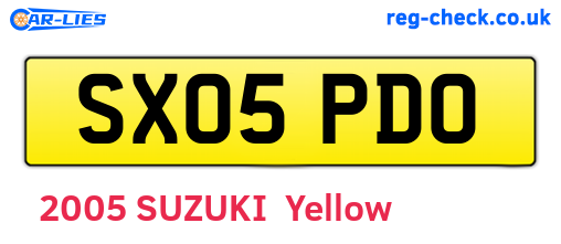 SX05PDO are the vehicle registration plates.