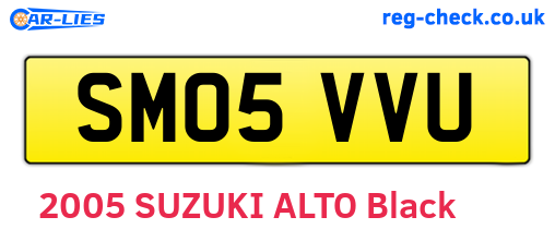 SM05VVU are the vehicle registration plates.