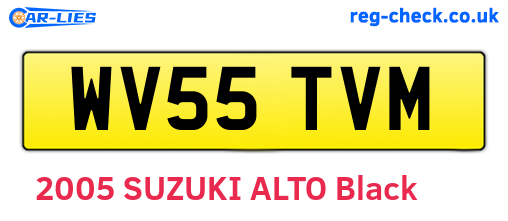 WV55TVM are the vehicle registration plates.