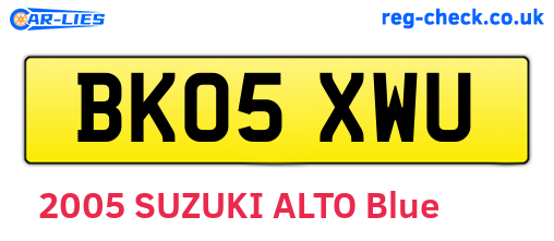 BK05XWU are the vehicle registration plates.