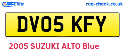 DV05KFY are the vehicle registration plates.