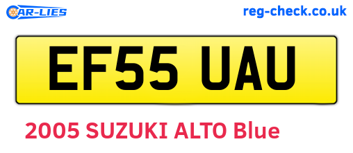 EF55UAU are the vehicle registration plates.