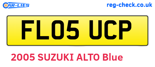 FL05UCP are the vehicle registration plates.