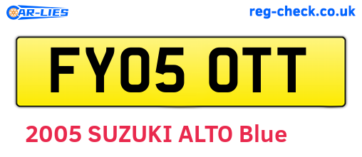 FY05OTT are the vehicle registration plates.