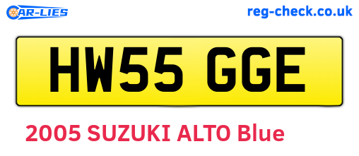 HW55GGE are the vehicle registration plates.