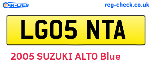 LG05NTA are the vehicle registration plates.