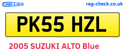 PK55HZL are the vehicle registration plates.