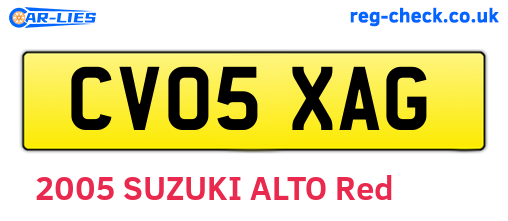 CV05XAG are the vehicle registration plates.
