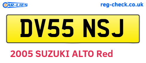 DV55NSJ are the vehicle registration plates.