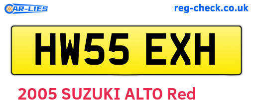 HW55EXH are the vehicle registration plates.