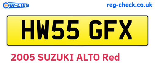 HW55GFX are the vehicle registration plates.